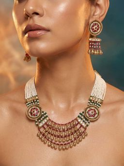 Tussya by Shreya - Cyrina Moissanite Necklace with Earrings