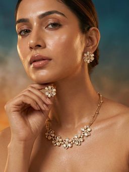 Tussya by Shreya - Serina Moissanite Necklace with Earrings