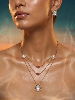 Tussya by Shreya - Calira Moissanite Necklace with Earrings