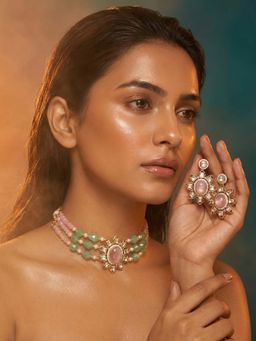Tussya by Shreya - Lumina Moissanite Necklace with Earrings