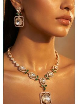 Tussya by Shreya - Saryna Moissanite Necklace with Earrings