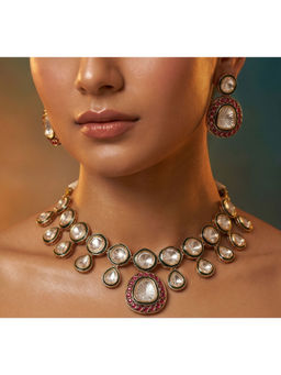 Tussya by Shreya - Arvena Moissanite Necklace with Earrings