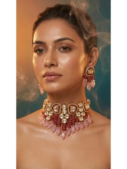 Tussya by Shreya - Soreya Moissanite Necklace with Earrings