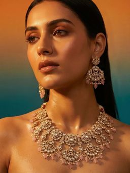 Tussya by Shreya - Serelia Moissanite Necklace with Earrings