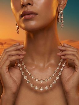 Tussya by Shreya - Luneria Moissanite Necklace with Earrings