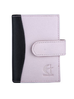 HiLEDER - Goat Nappa Leather Card Case Holder With Multi Card Slot Lavender-Two Tone