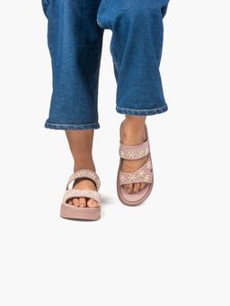 RETTROSE - The Ivory Blush Pink Platform Slides