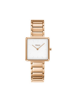 Obaku - Firkant Fuchsia Analog White Square Dial Women Watch - V259LXVISV