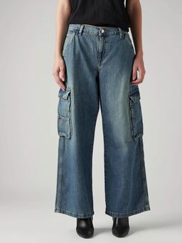 Levi's - Womens Blue Loose Fit Mid Rise Jeans