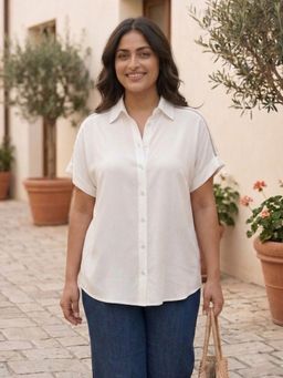 Qurvii - White Rayon Shirt