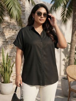 Qurvii - Black Rayon Shirt