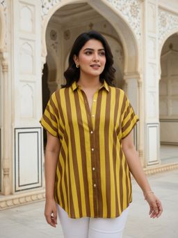 Qurvii - Yellow Stripe Shirt