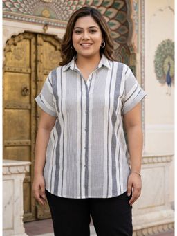 Qurvii - Grey And White Stripe Shirt