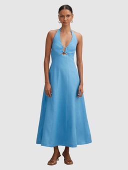 Forever New - Angie Petite Halter Linen Midi Dress