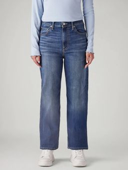 Levi's - Womens Blue Ribcage Straight Fit High Rise Jeans