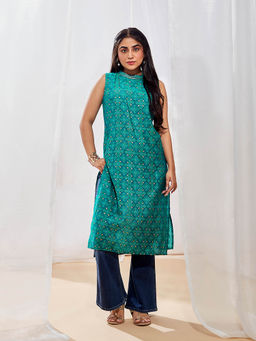 Vastramay - Green Printed Kurta