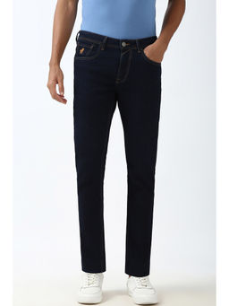 Peter England - Men Navy Blue Dark Wash Classic Jeans