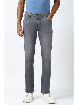 Peter England - Men Grey Light Wash Slim Fit Jeans