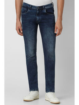 Van Heusen - Men Navy Blue Mid Wash Slim Fit Jeans
