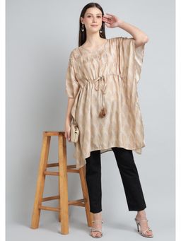 Zari Jaipur - Beige Printed Kaftan