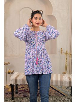 Juniper - Pink Floral Printed Viscose Tunic