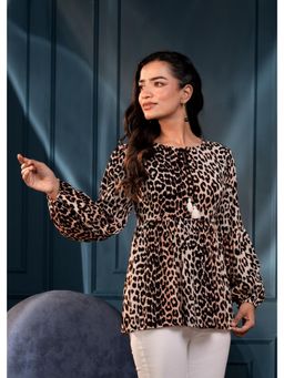 Juniper - Brown Printed Viscose Tunic