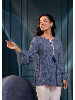 Juniper - Blue Printed Viscose Tunic