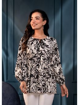 Juniper - White Floral Printed Viscose Tunic