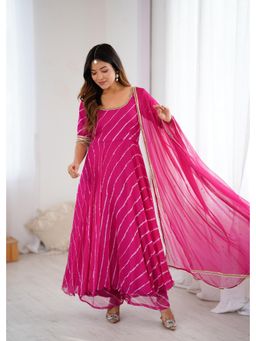 Rangpur - Pink Anarkali Palazzo Set with Dupatta
