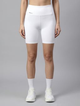 Fitkin - Womens White High-Rise Super Soft Cycling Shorts