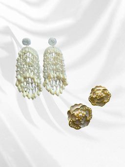 ISHKAARA - Multi-Color Gold-Plated Tassel Drop Earrings (Pack of 2)