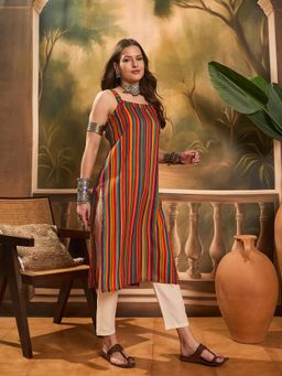 InWeave - Mustard Multi Thick Strap Kurta