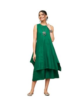 InWeave - Forest Green Poplin Short Kurta