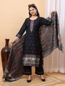 Kidar - Women's Blue Trendy Stylish Comfortable Kurta with Dupatta & Pant (Set of 3)