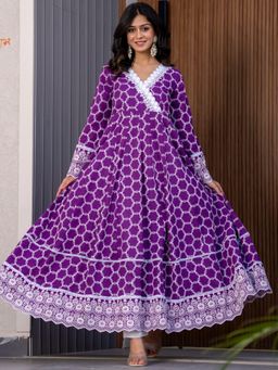 HOUSE OF JAMOTI - Purple Plum Angrakha with Pant (Set of 2)