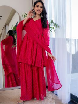 HOUSE OF JAMOTI - Sharyn Pink Sharara Set