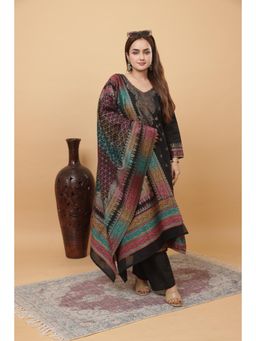 Kidar - Women's Black Trendy Stylish Comfortable Kurta with Dupatta & Pant (Set of 3)