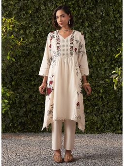 Lakshita - Women Maroon Printed Rayon Cotton Flex Kurta with Pant (Set of 2)