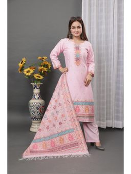 Kidar - Women's Pink Trendy Stylish Comfortable Kurta with Dupatta & Pant (Set of 3)