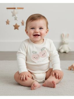 My Milestones - 100% Cotton Full Sleeves Fruits Onesie - Off White