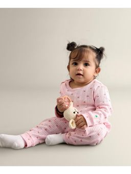 My Milestones - Girls Pink Printed Romper