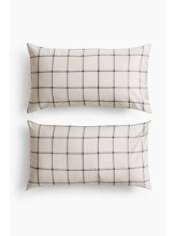 H&M - Beige 2-Pack Cotton Sateen Pillowcases
