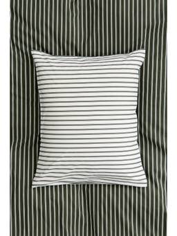 H&M - Green Striped Cotton Single Duvet Cover Set