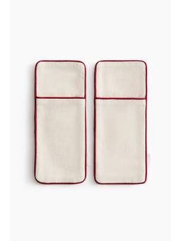 H&M - White 2-Pack Linen-Blend Cutlery Pouches