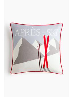 H&M - White Print-Motif Cushion Cover