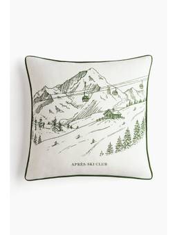 H&M - White Print-Motif Cushion Cover