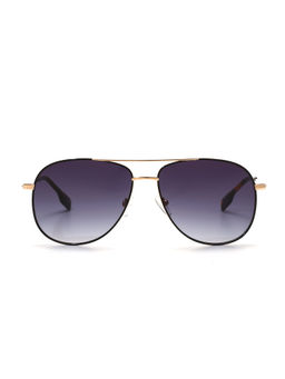 French Connection - Blue Lens Aviator Sunglass Full Rim Black Frame With Gradient