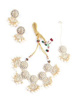 Odette - Round Pretty Gold Tone Choker Set