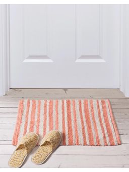Fabindia - Pink Cotton Woven Bathmat