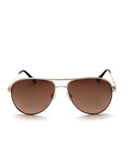 Bebe - Gold Lens Aviator Sunglass Full Rim Gold Frame With Mirrored